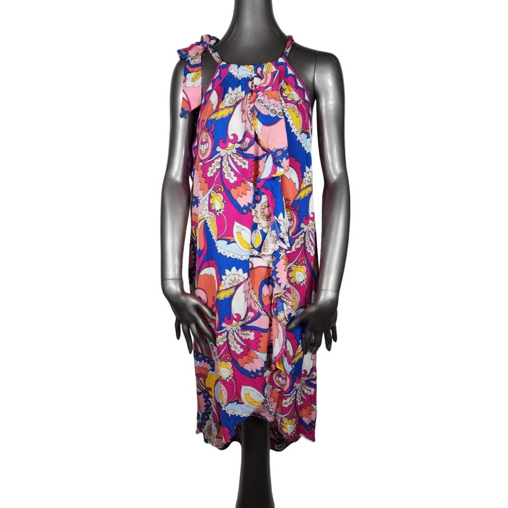 Trina Turk NWT Sevilla Swimsuit Coverup Dress Blue Pink Large - Picture 3 of 7